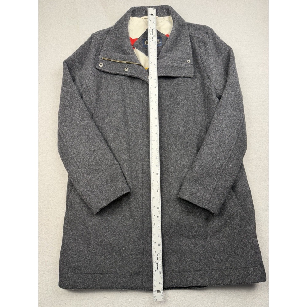 Pendleton Women's Wool Coat, Cascade Campbell Dark Grey Medium Jacket - Picture 3 of 9